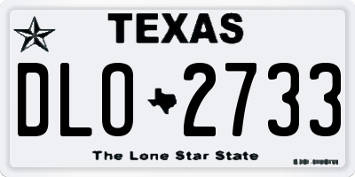 TX license plate DLO2733