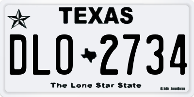 TX license plate DLO2734
