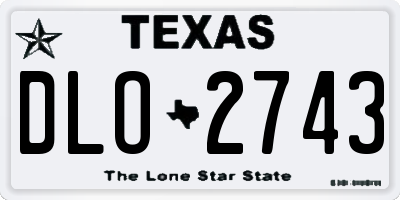 TX license plate DLO2743