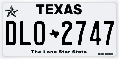 TX license plate DLO2747