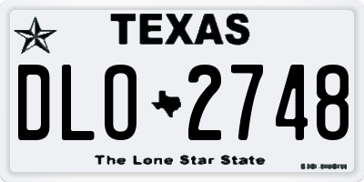 TX license plate DLO2748