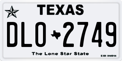 TX license plate DLO2749
