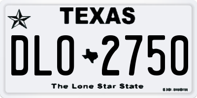TX license plate DLO2750