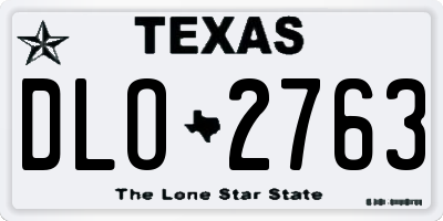 TX license plate DLO2763