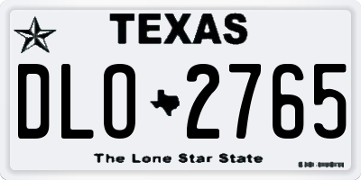 TX license plate DLO2765