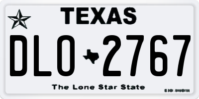 TX license plate DLO2767