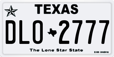 TX license plate DLO2777