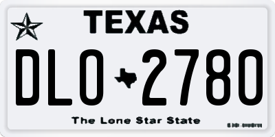 TX license plate DLO2780