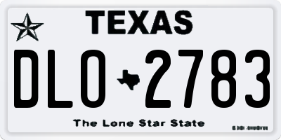 TX license plate DLO2783