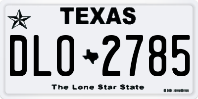 TX license plate DLO2785