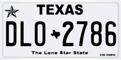 TX license plate DLO2786