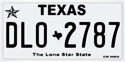 TX license plate DLO2787