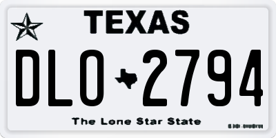 TX license plate DLO2794