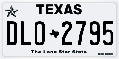 TX license plate DLO2795