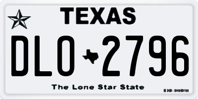 TX license plate DLO2796
