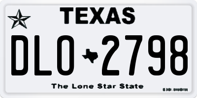 TX license plate DLO2798