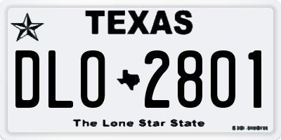 TX license plate DLO2801