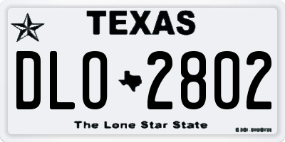 TX license plate DLO2802
