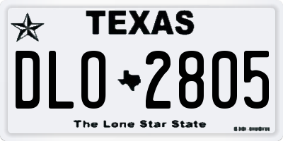TX license plate DLO2805