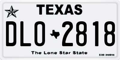 TX license plate DLO2818