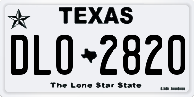 TX license plate DLO2820
