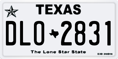 TX license plate DLO2831