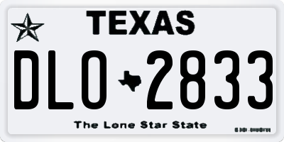 TX license plate DLO2833