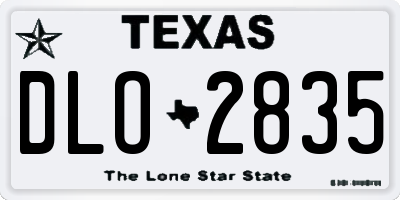 TX license plate DLO2835