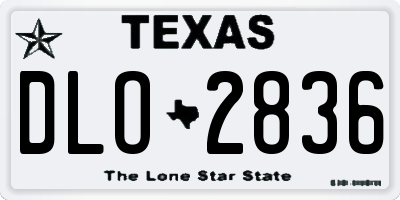 TX license plate DLO2836
