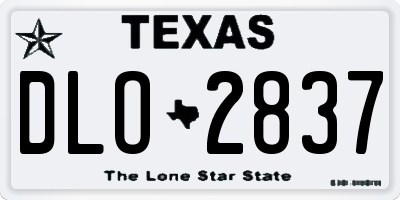 TX license plate DLO2837