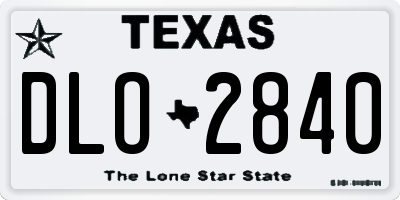 TX license plate DLO2840