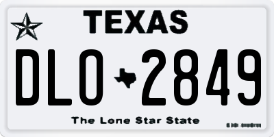 TX license plate DLO2849