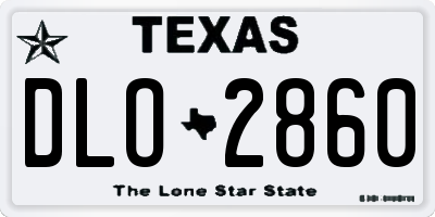 TX license plate DLO2860