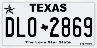 TX license plate DLO2869