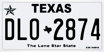 TX license plate DLO2874