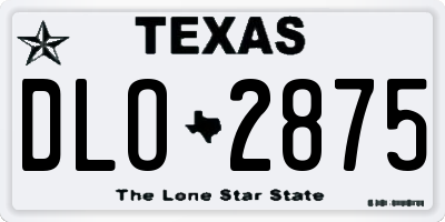 TX license plate DLO2875
