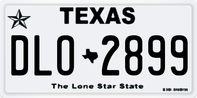 TX license plate DLO2899