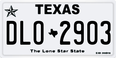 TX license plate DLO2903