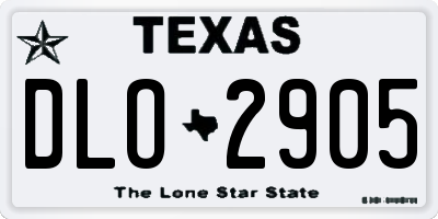 TX license plate DLO2905