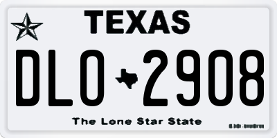 TX license plate DLO2908