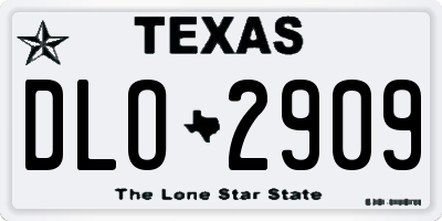 TX license plate DLO2909