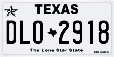 TX license plate DLO2918