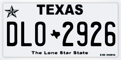 TX license plate DLO2926