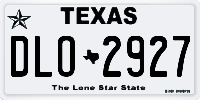 TX license plate DLO2927