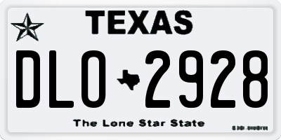 TX license plate DLO2928