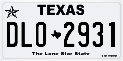 TX license plate DLO2931