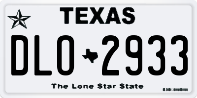 TX license plate DLO2933
