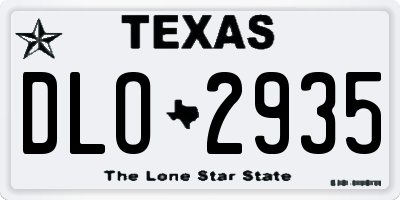 TX license plate DLO2935