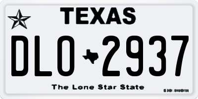 TX license plate DLO2937
