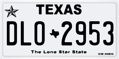 TX license plate DLO2953